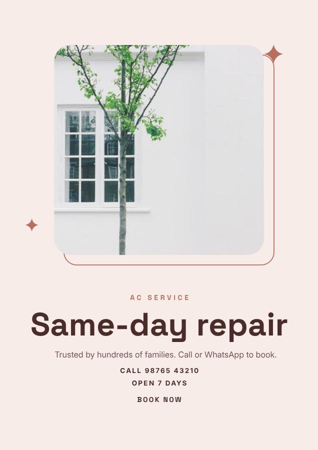 Blush Same-day repair Ac service Flyer Simple — editable business template