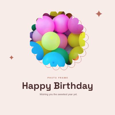 Blush Scallop Frame Happy Birthday template