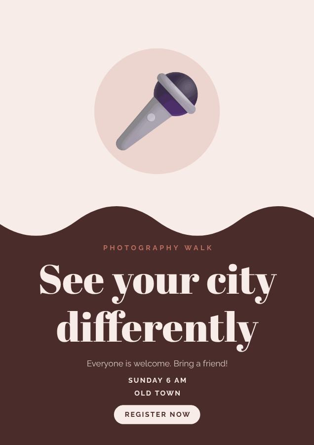 Blush See your city differently Poster — editable marketing template