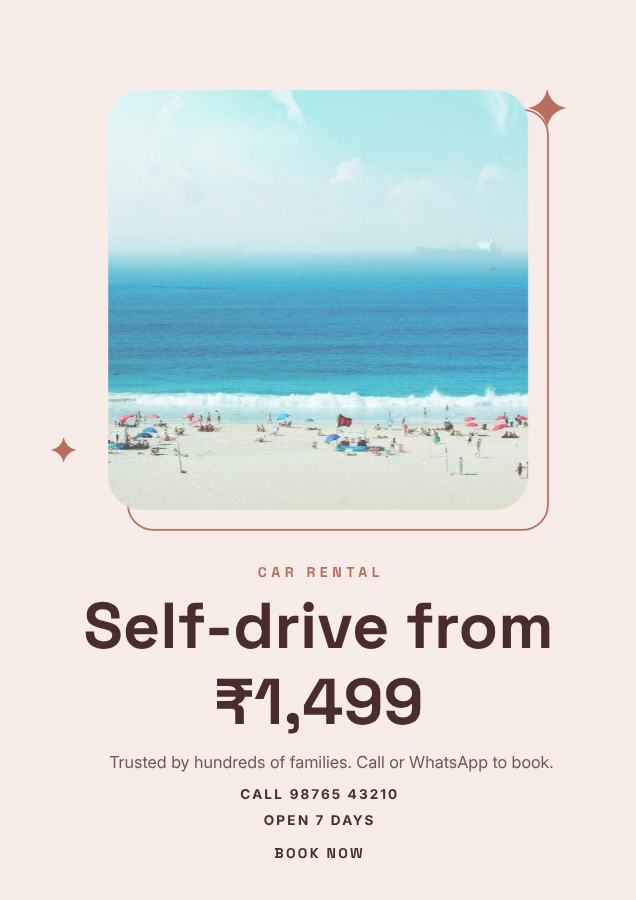 Blush Self-drive from ₹1,499 Car rental Flyer Simple — editable business template