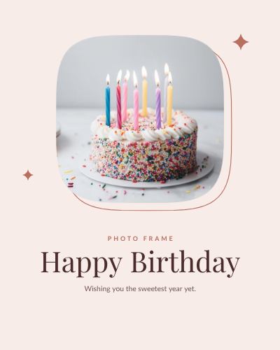 Blush Squircle Frame Happy Birthday template