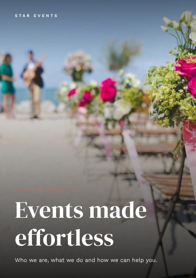 Blush Star Events Brochure Fresh — editable business template
