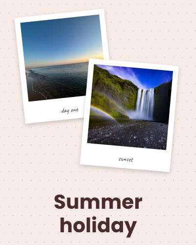 Blush Summer holiday 2 Polaroid Album Page template