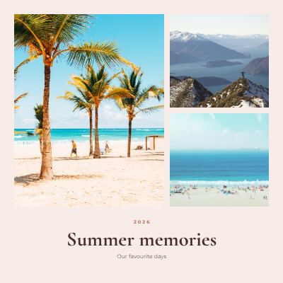 Blush Summer memories 3 Photo Collage template