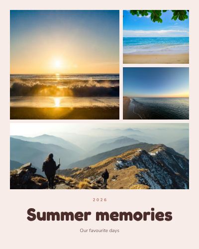 Blush Summer memories 4 Photo Collage template