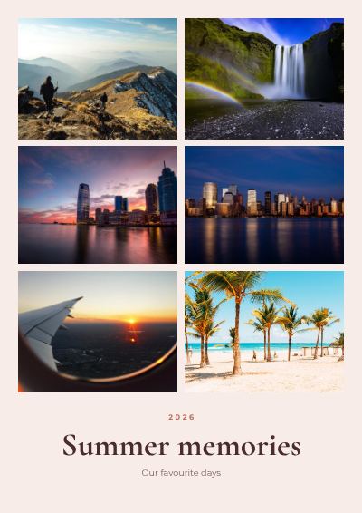 Blush Summer memories 6 Photo Collage template