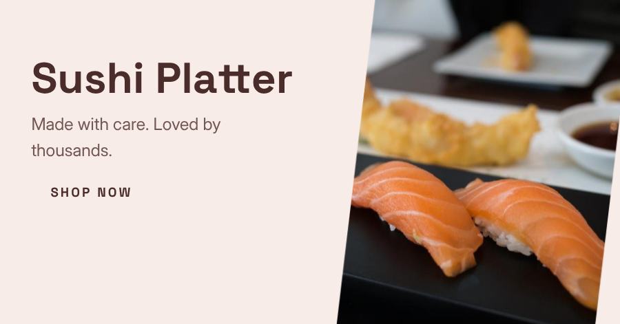 Blush Sushi Platter Product Ad — editable marketing template