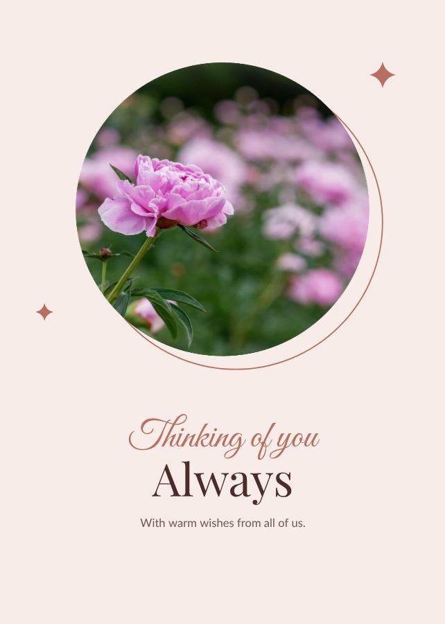 Blush Thinking of you always Card IX — editable cards template