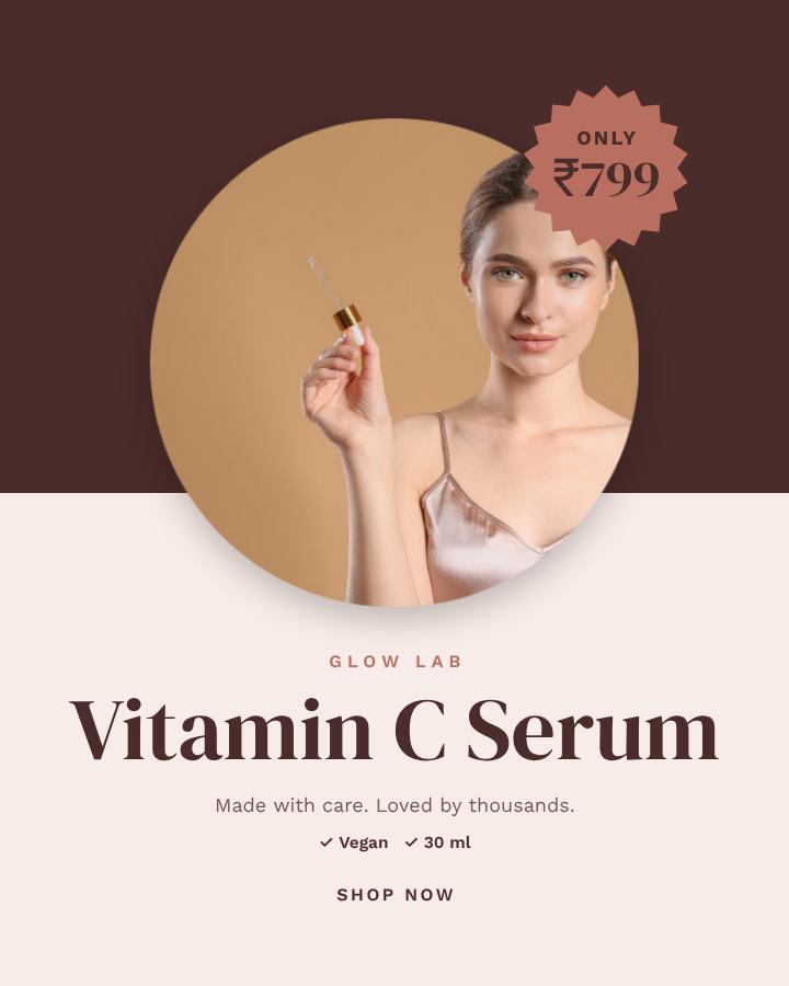 Blush Vitamin C Serum Product Ad — editable marketing template