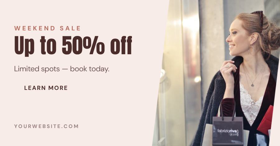 Blush Weekend Sale Facebook Post — editable social media template