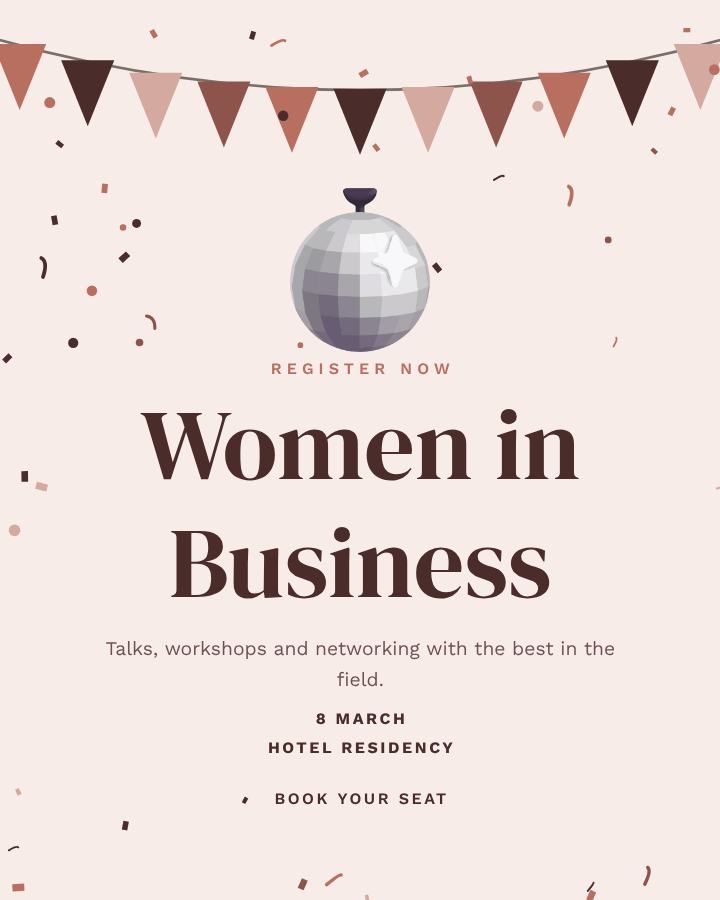 Blush Women in Business Ticket — editable events template