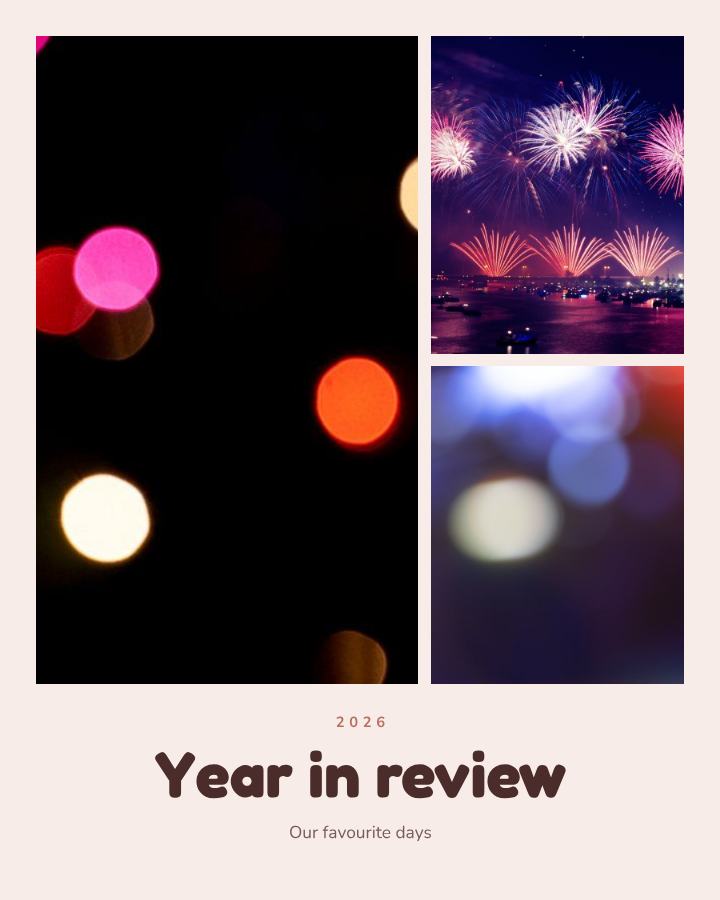 Blush Year in review 3 Photo Collage — editable photo collage template