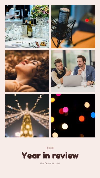 Blush Year in review 6 Photo Collage template