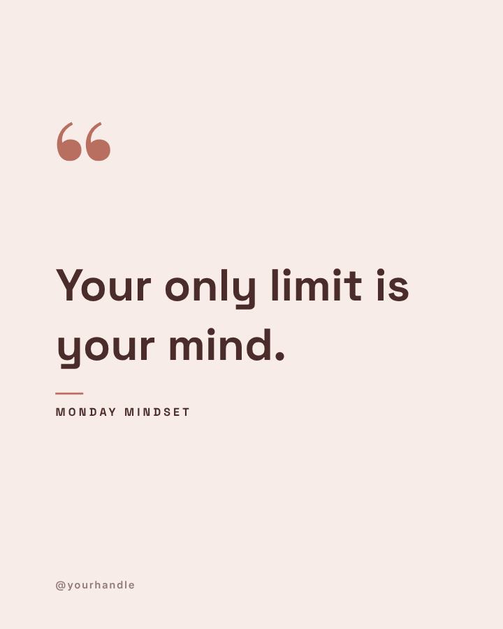 Blush Your only limit Quote Post — editable social media template