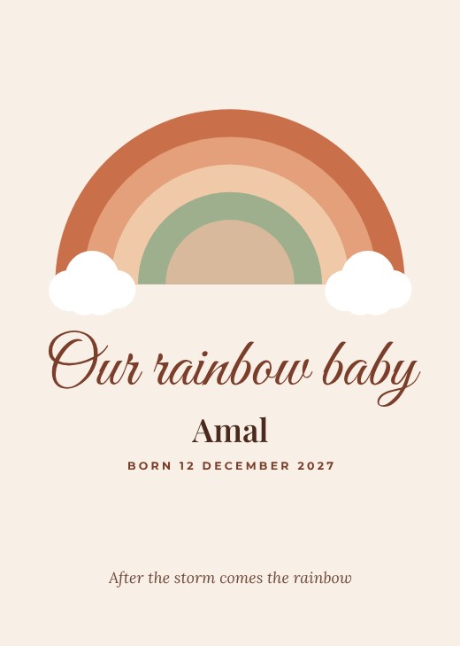 Boho Rainbow Baby Announcement — free baby shower invitation template