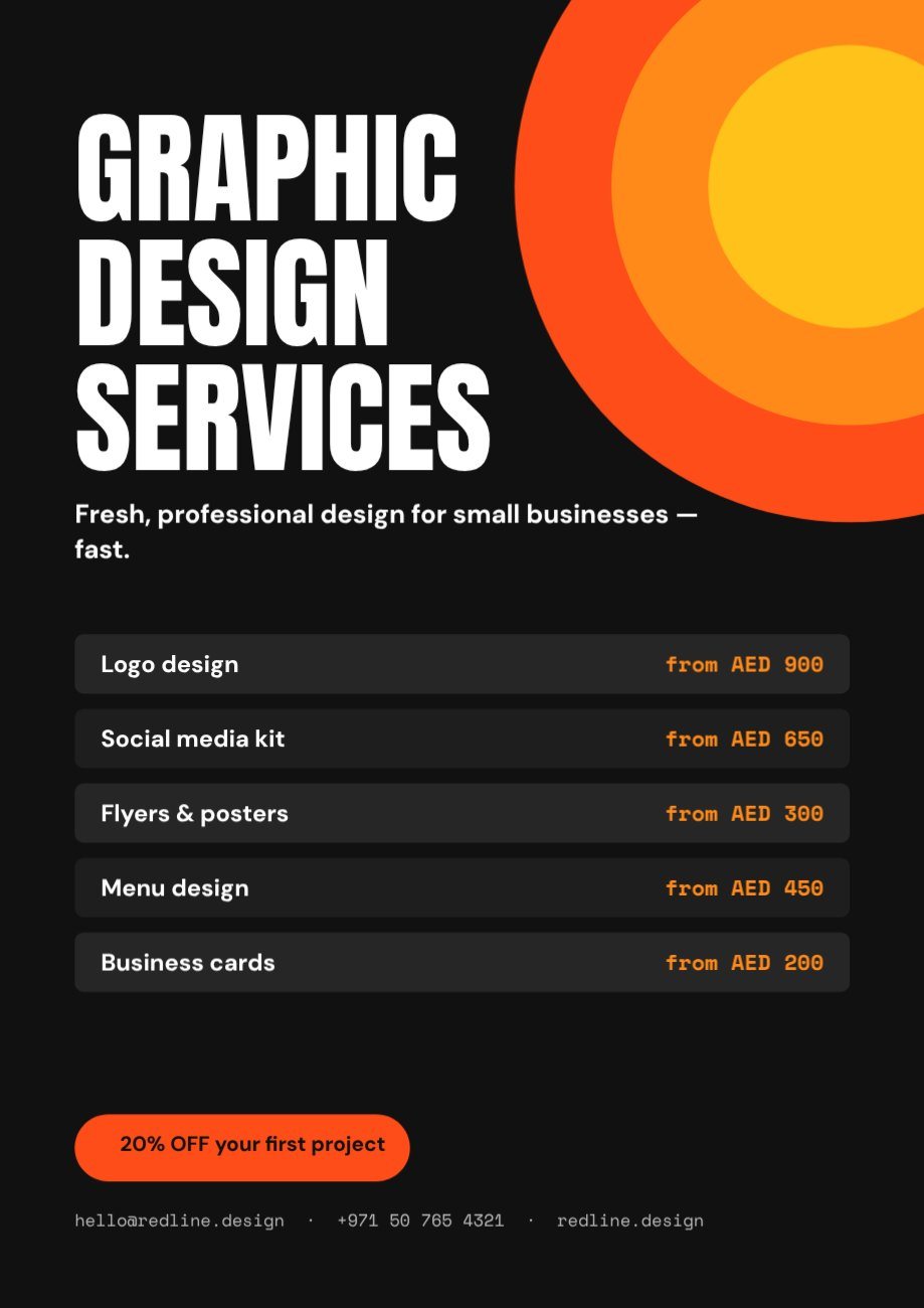 Bold Design Services Promotion Flyer — editable marketing template