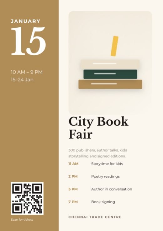 Book Fair Date Flyer template