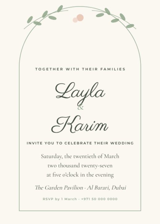 Botanical Arch Wedding Invitation — free wedding invitation template