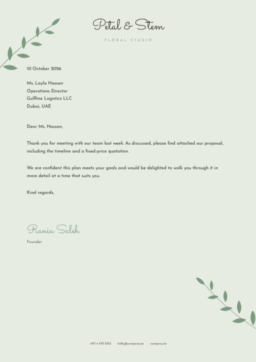 Botanical Florist Letterhead template