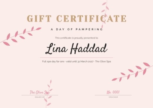 Botanical Gift Certificate template
