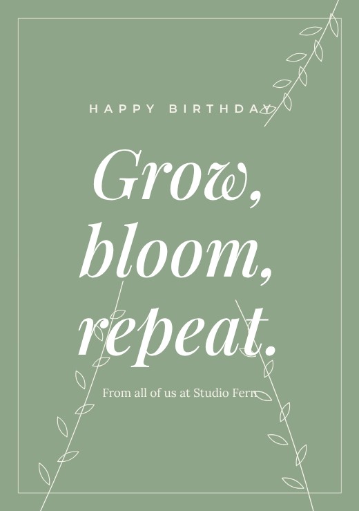 Botanical Line Sage Card — free greeting card template