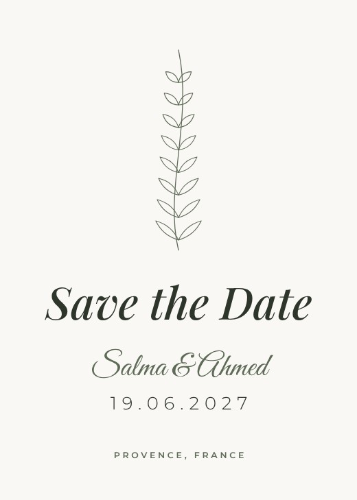 Botanical Line Save the Date — free save the date template