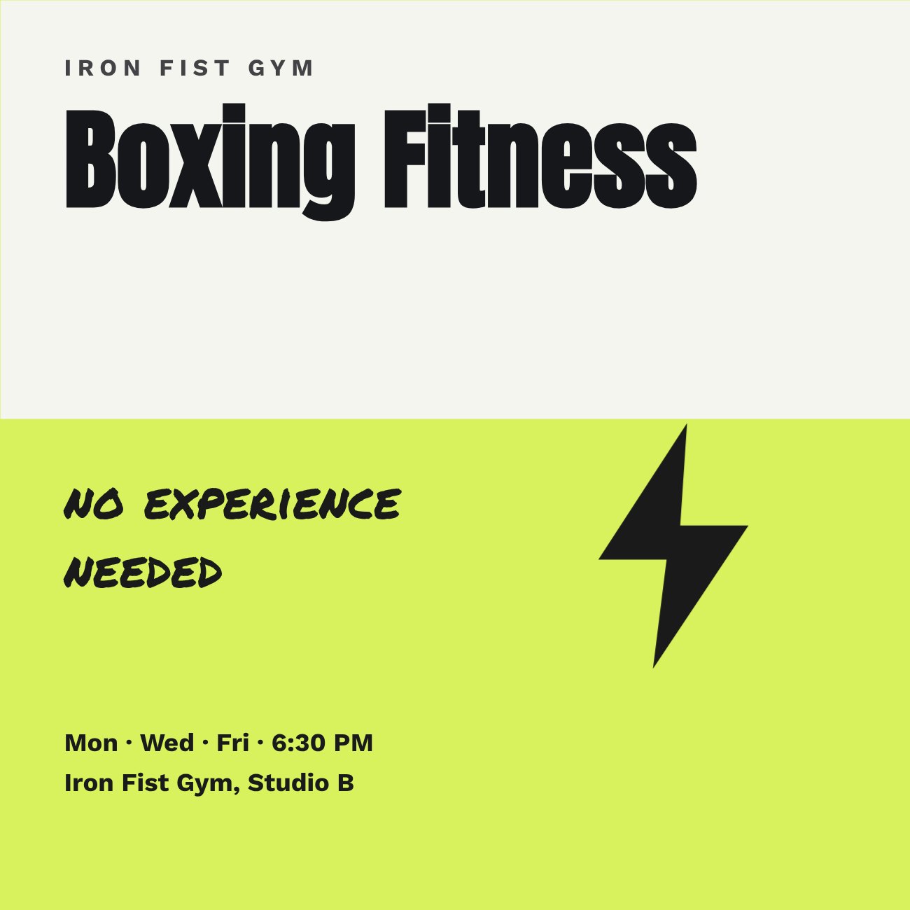 Boxing Fitness Sports Post — editable events template
