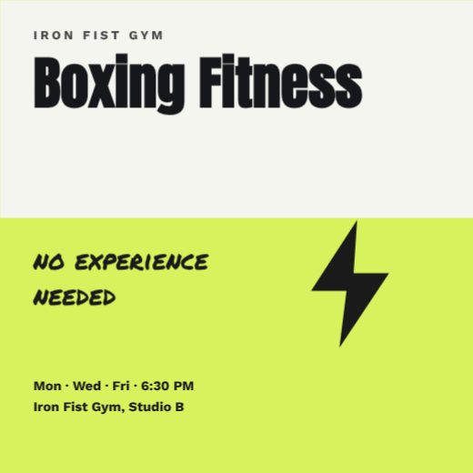 Boxing Fitness Sports Post template