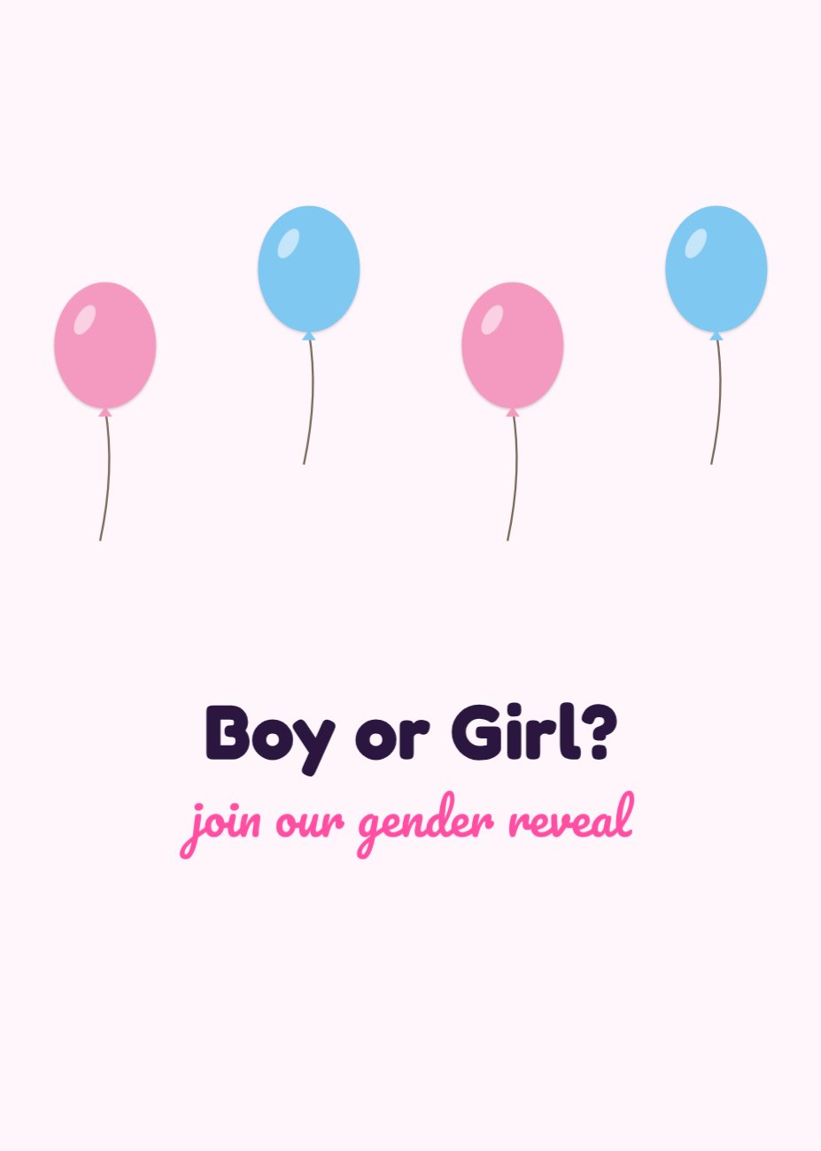 Boy or Girl? Card — editable love & family template