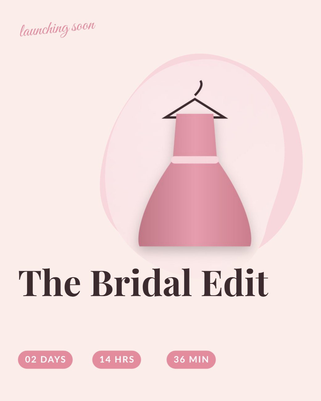 Bridal Collection Countdown — editable marketing template
