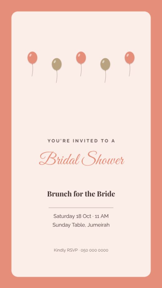 Bridal Shower Invitation Story template