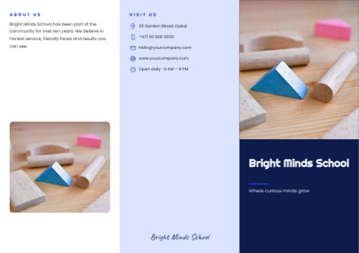 Bright Minds School Tri-fold Brochure