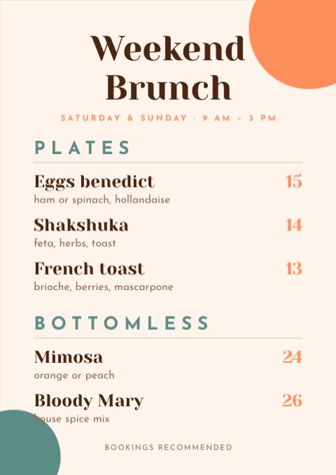 Brunch Menu template