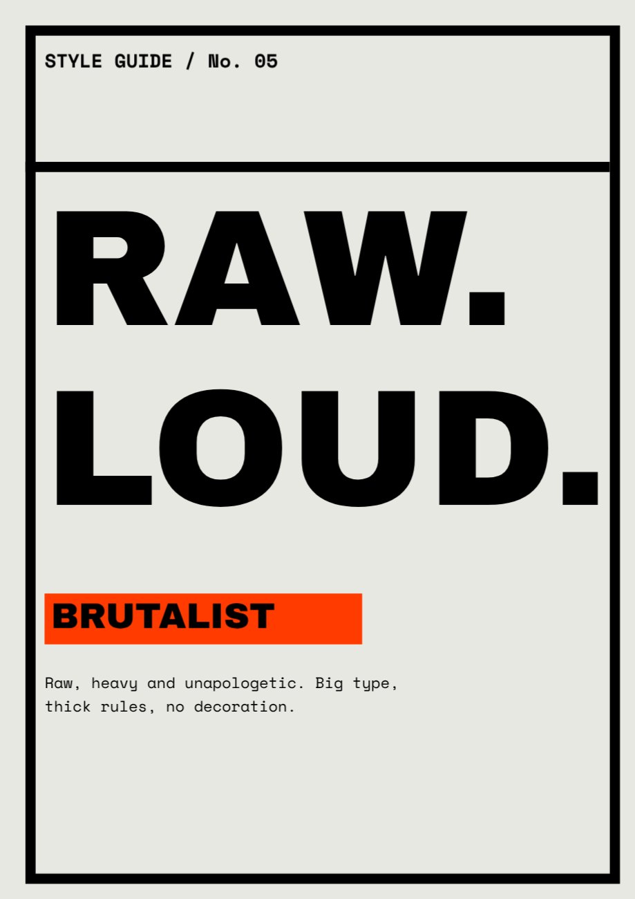 Brutalist Design Style Poster — editable poster template