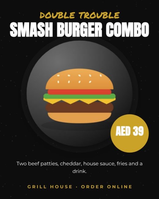 Burger Combo Special template