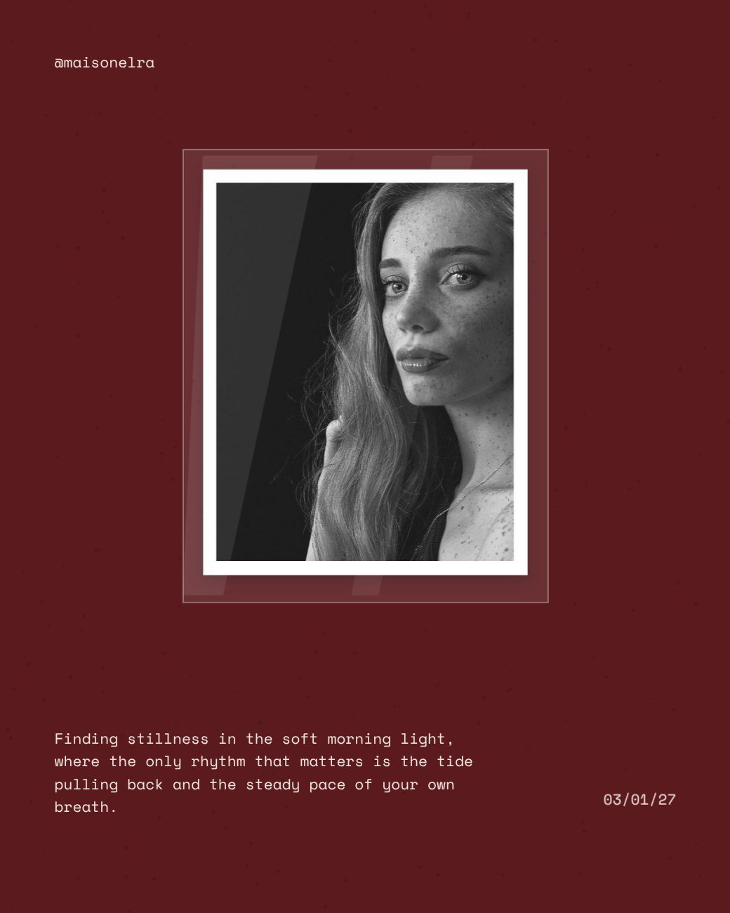 Burgundy Photo Sleeve Quote — editable social media template