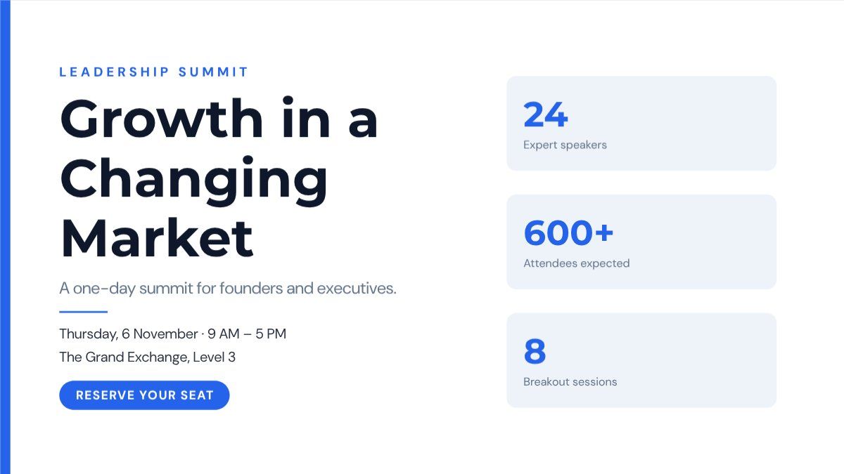 Business Summit Slide — editable events template