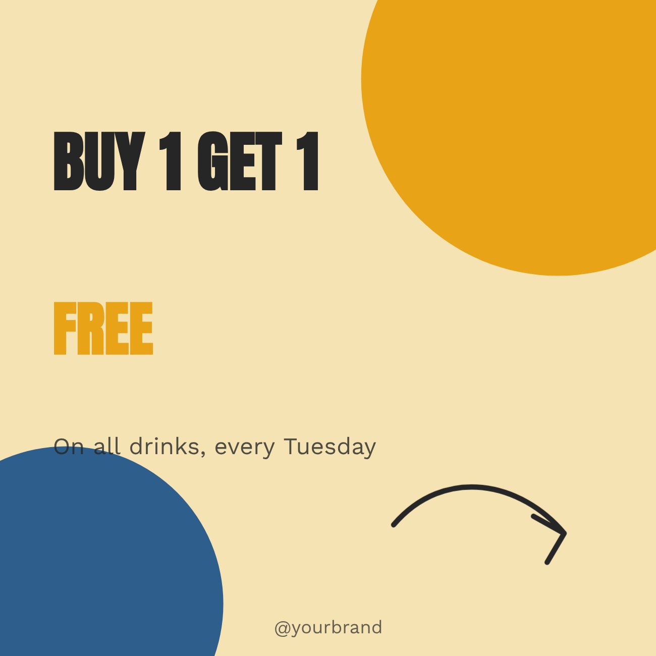 Buy 1 get 1 Promo Post — editable marketing template