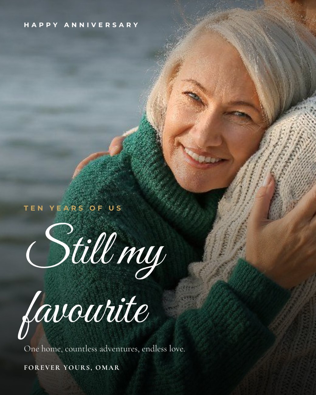 Candid Couple Anniversary Post — editable love & family template
