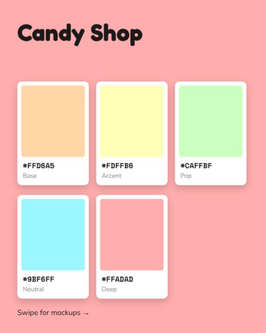 Candy Shop Colour Palette Post template