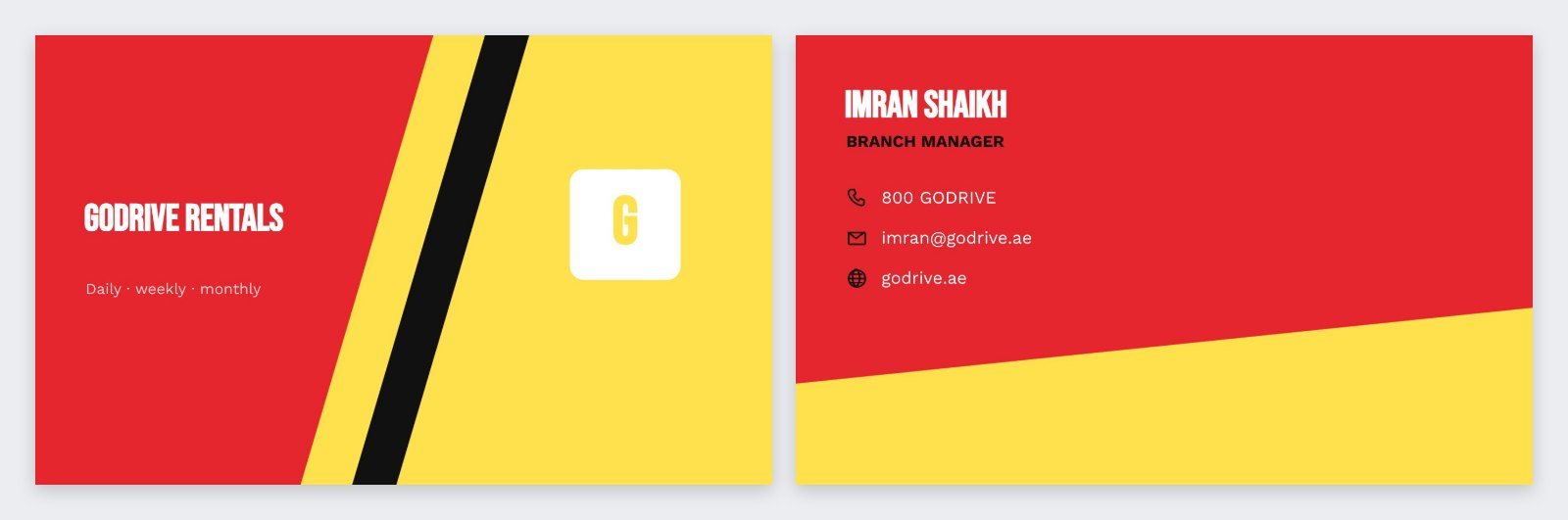 Car Rental Diagonal Card — editable business template