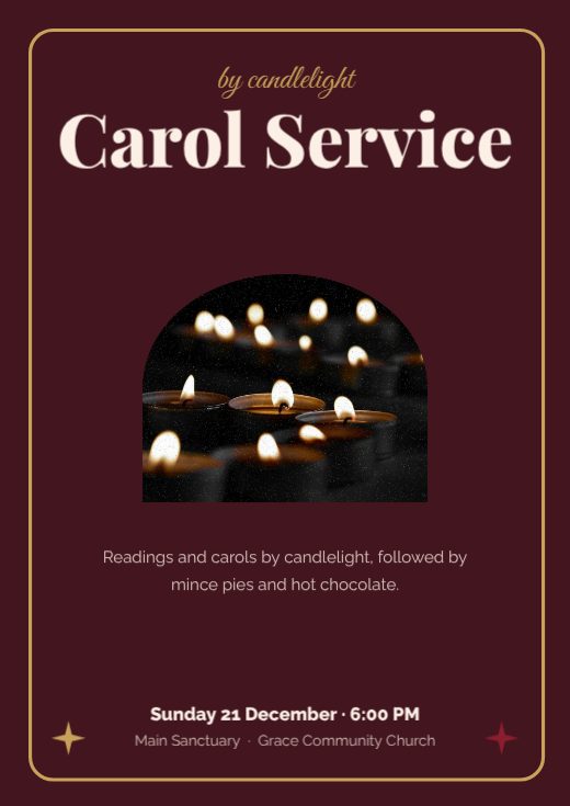 Carol Service Church Poster template