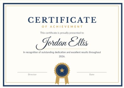 Certificate of Achievement Classic template