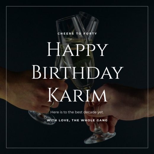 Champagne Toast Birthday Post