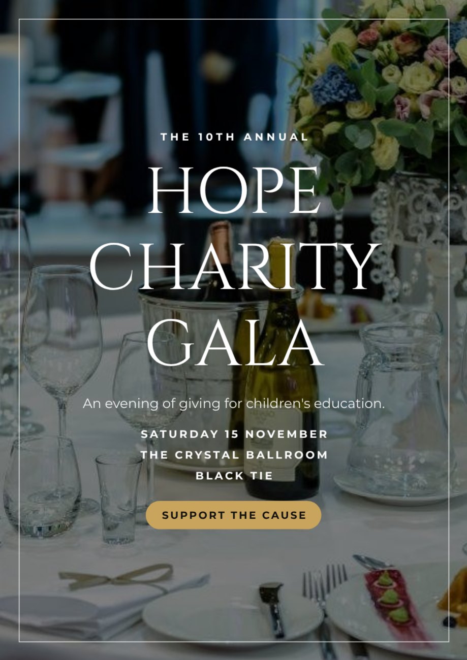 Charity Gala Dinner — editable events template