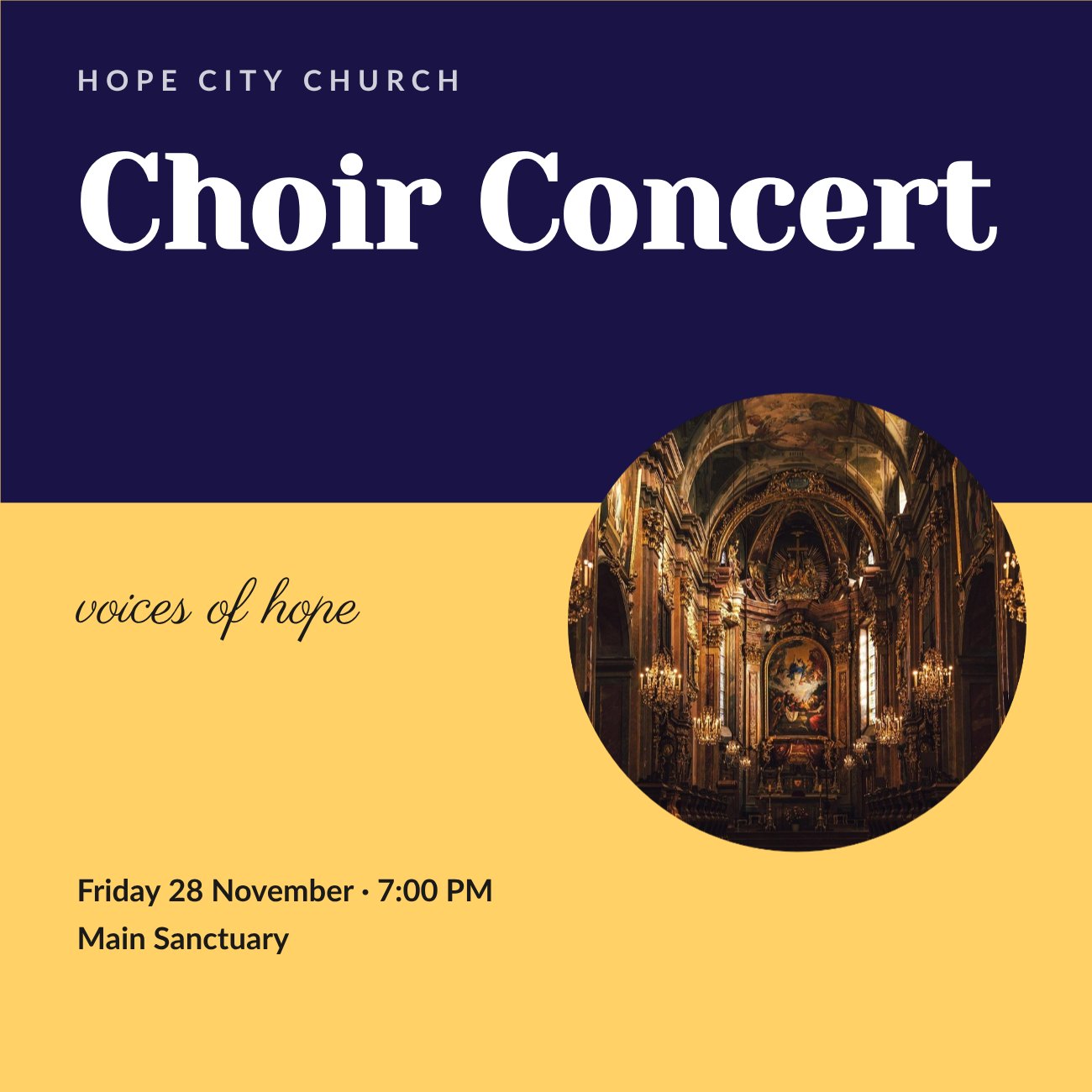 Choir Concert Church Post — editable events template