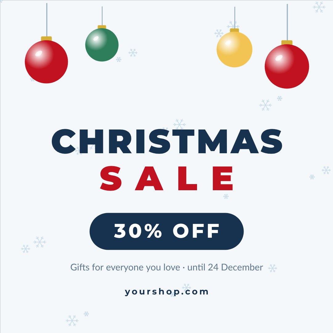 Christmas Sale Post — editable festivals template