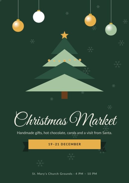 Christmas Tree Market Poster template