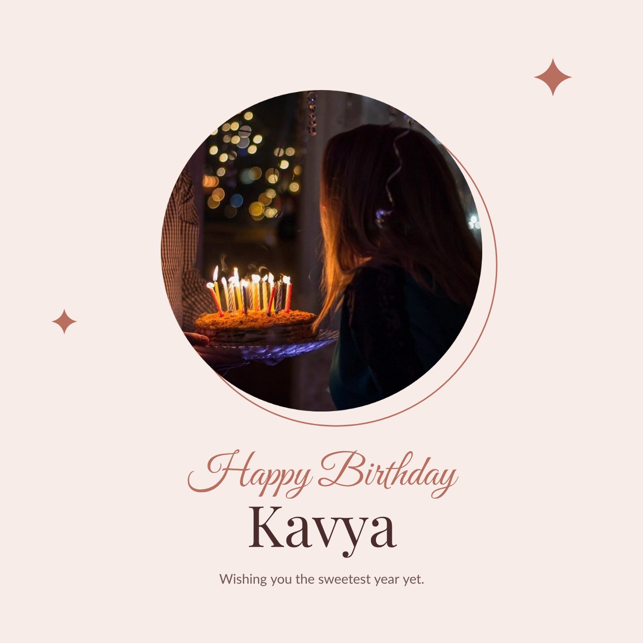 Circle Photo Frame Birthday — editable photo collage template