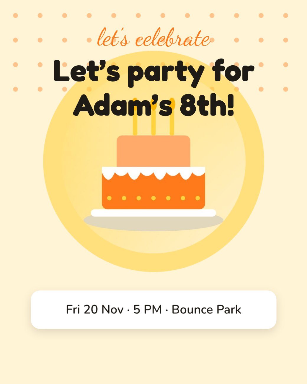 Citrus Cake Party Post — editable birthday template